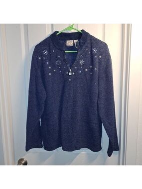 Koret City Blues Snowflake Sweater Large